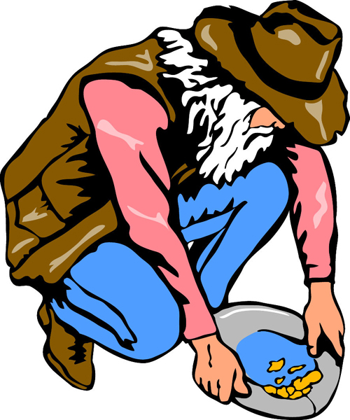 Miner mascot full color vinyl sports sticker. Customize on line. Miner 1
